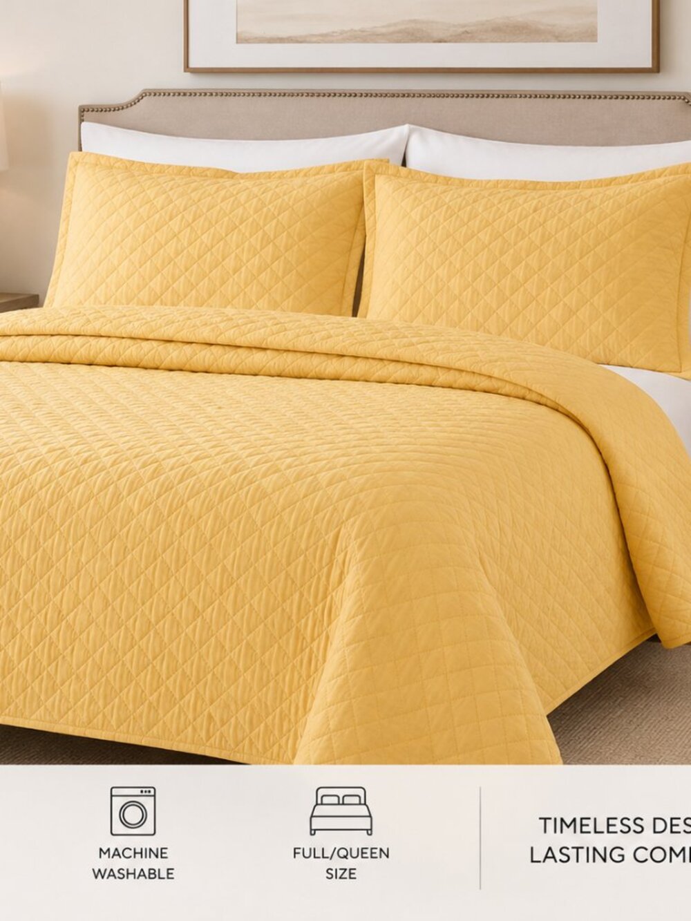 Charter Club Chambray Quilt, Full/Queen, Yellow